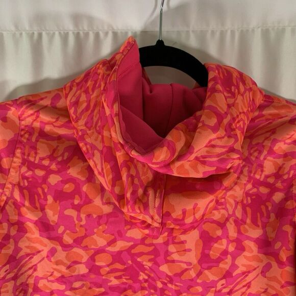 Under Armour Hoodie Girls Youth Medium Pink Orange Camo Pockets Pullover - Picture 9 of 9